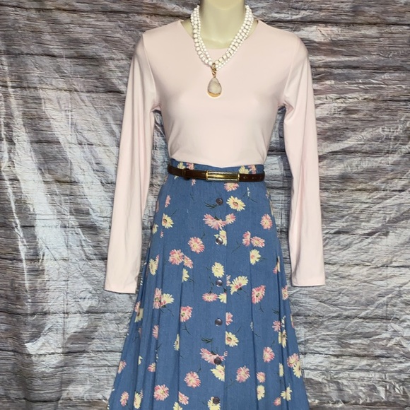 Napa Valley Vintage Floral Print Maxi Skirt - Picture 2 of 8